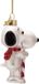 Vondels Boule de Noël en verre - Snoopy avec canne en sucre 11cm blanc, rouge