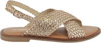 Les Doa gouden leren sandalen voor dames, maat 40