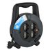 Electraline 49025 Verlengkabel met kabelhaspel 5 m, 4 stopcontacten blaasfolie (Schuko + 10/16 A), stekker 16 A, kabeldoorsnede 3 G1,5 mm²