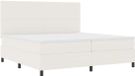 vidaXL LED Boxspring Crème en Wit 200 x 200 cm Corduroy stof