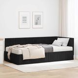 Maison Exclusive - Cadre de lit d'angle avec matelas, 2 pièces, noir, 100 x 200 cm, velours
