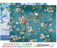Figured'Art Schilderen op Nummer Volwassenen - Bloemen & vogels aquarel met acrylverf