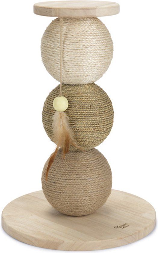 Beeztees Designed by Lotte Elio Krabbollen - Krabpaal - 34x34x47,5 cm - Bruin