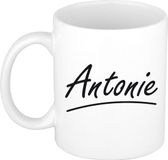 Bellatio Decorations Shoppartners Bv Antonie Naam koffiemok - wit - 300 ml
