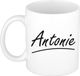 Bellatio Decorations Shoppartners Bv Antonie Naam koffiemok - wit - 300 ml