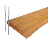 Relaxdays Wandplank zwevend - 60 cm - boomstam - hout - lichtbruin