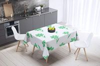 Bonamaison Tafelkleed, Anti-Mold, Sneldrogend, Waterdicht, 100% Polyester Tafellaken, Petroleum Groen, Wit, 140 x 140 Cm