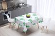 Bonamaison Tafelkleed, Anti-Mold, Sneldrogend, Waterdicht, 100% Polyester Tafellaken, Petroleum Groen, Wit, 140 x 140 Cm