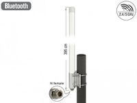 Delock WLAN Dual Band 802.11 AC/AX/A/B/G/N Antenne N Jack 6.2 - 8.0 DBI 39,5 cm Omnidirectionele Vaste Muur en Pool Mount Outdoor Wit