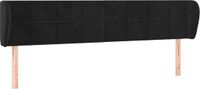 vidaXL Hoofdbord met randen 163x23x78/88 cm fluweel zwart