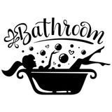 Ambiance Sticker Badkamer Deursticker Voor Vrouwen - Muurdecoratie voor Toilet - Leuke Leuke Accessoires voor Meisjeskamer - H22 x L31 cm