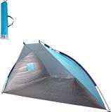 LayOnMe Strandtent Blauw - Windscherm - 270 x 120 cm - UV Zilvercoating - Incl. Draagtas