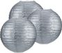 Merkloos Luminair (lampionshop) Global B.v. 3 zilveren lampionnen 35 cm