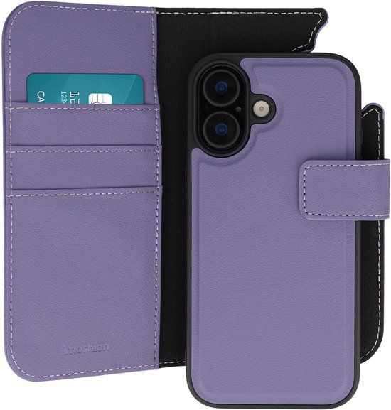imoshion Hoesje - Geschikt voor Apple iPhone 17 - Uitneembare 2-in-1 Luxe Bookcase - Paars