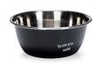 Karlie Beschrijfbare bak, hondenbakken, roestvrij staal, zwart, 300 ml, diameter 9-13 cm