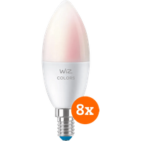WiZ Connected WiZ Smart Kaarslamp 8-pack - Gekleurd en Wit Licht - E14