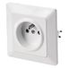 EMOS - Schuko-stopcontact met verhoogde aanraakbeveiliging en zijdelingse veiligheidscontact voor inbouwmontage, enkel stopcontact incl. binnengebruik, 250 V~/16 A max., wit (glans)