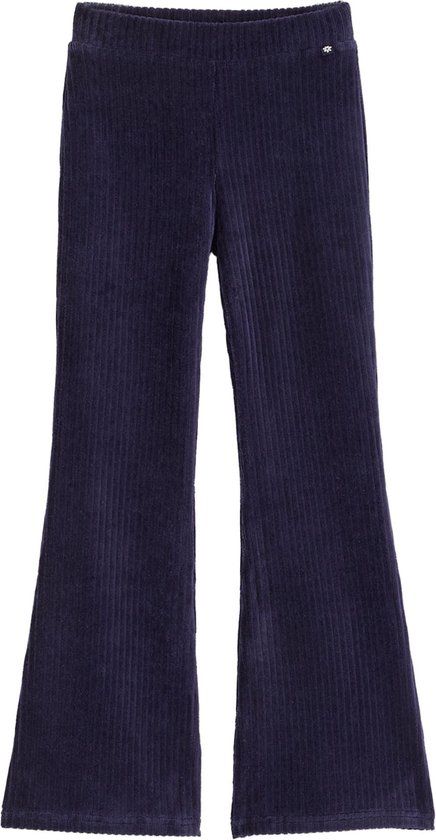 WE Fashion Meisjes velvet flared legging van ribstof