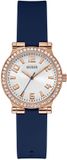 Guess Fawn Kwarts Analoog Horloge Blauw Kast Gemaakt Van 100% Roestvrij Staal En Een Armband Van 100% Siliconen 32 GW0844L1, GW0844L3