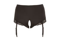 Cottelli Collection Plus Size Hoge Jarretelslip Met Open Kruis XXXL