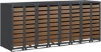 vidaXL - Poubelle - de - jardinage - pour - 3 - bacs - Acier - Anthracite