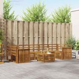 vidaXL - Bank loungeset - 7 zitplekken - Naturel - Massief Acacia Hout