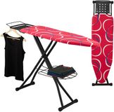 Merkloos Relaxdays strijkplank voor stoomstrijkijzer - 110 x 33 cm - met rekje voor kleding