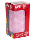 APLI 11494 – driehoekige sticker op rol – kleur: roze – afmetingen: 20 mm