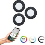 EGLO connect.z Fueva 6-Z Smart Inbouwspot - Badkamer/Buiten - LED - Ø 8.8 cm - Zwart - Instelbaar RGB & wit licht - Dimbaar - Zigbee