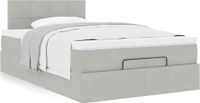 Maison Exclusive - Cadre de lit ottoman avec matelas, gris clair, 120x200 cm, velours