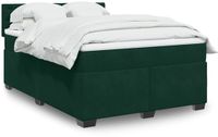 vidaXL Boxspringbed met matras, fluweel, donkergroen, 140x200 cm