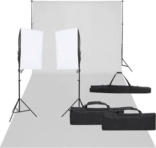 vidaXL Fotostudioset met verlichtingsset en achtergrond