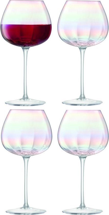 L.S.A. Pearl Wijnglas Rode Wijn - 460 ml - Set van 4 Stuks - Parelmoer