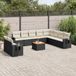 Maison Exclusive - Ensemble de jardin, 11 pièces, avec coussins, noir, en polyrotin
