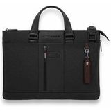 Piquadro Map deux poignées Court cuir et tissu noir - CA4021BR2-N