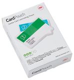 GBC Lamineerfolie klein formaat 75 x 105 mm, 125 mic, ideaal voor identiteitskaarten en naambordjes, robuuste lamineerhoezen in verpakking van 100 stuks, glanzend, transparant, 3740303