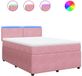 vidaXL Boxspring met matras fluweel roze 160x200 cm