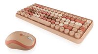 KeySonic KSKM-5200M-RF (DE) Clavier Souris Inclus Bureau RF Sans fil QWERTZ Allemand Beige, Brun, Rose