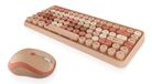 KeySonic KSKM-5200M-RF (DE) Clavier Souris Inclus Bureau RF Sans fil QWERTZ Allemand Beige, Brun, Rose