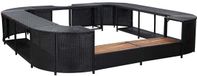 vidaXL - Habillage de spa - carré - 268x268x55 - cm - poly - rotin - noir