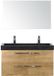 BES LED Seville Badmeubelset 100 cm - Natuur Eiken - Wastafel Hardsteen Wit Lucca 2 Kraangaten met Spiegel
