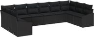 vidaXL - Banc de jardin - Set - 10 - pce - Noir - poly - rotin