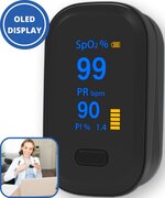 Curify Curify® Medische Saturatiemeter - Als Beste getest - Zuurstofmeter Vinger inclusief Hartslagmeter - Pulse Oximeter met PI Functie - Inclusief Batterijen