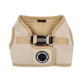 Puppia Amatus Hondenvest, harnas B (instapp), modieus pied-de-poule-patroon, lente, zomer, harnas voor kleine en middelgrote honden, beige, X-Large