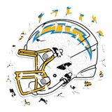 Iconic Puzzles - Helm Los Angeles Chargers, officieel gelicentieerde NFL houten puzzel, 100% duurzaam, cadeau voor volwassenen en kinderen, maat M, 270 stuks