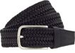 Vanzetti Leren riem Braided Men's Belt 35 mm W110 Black zwart