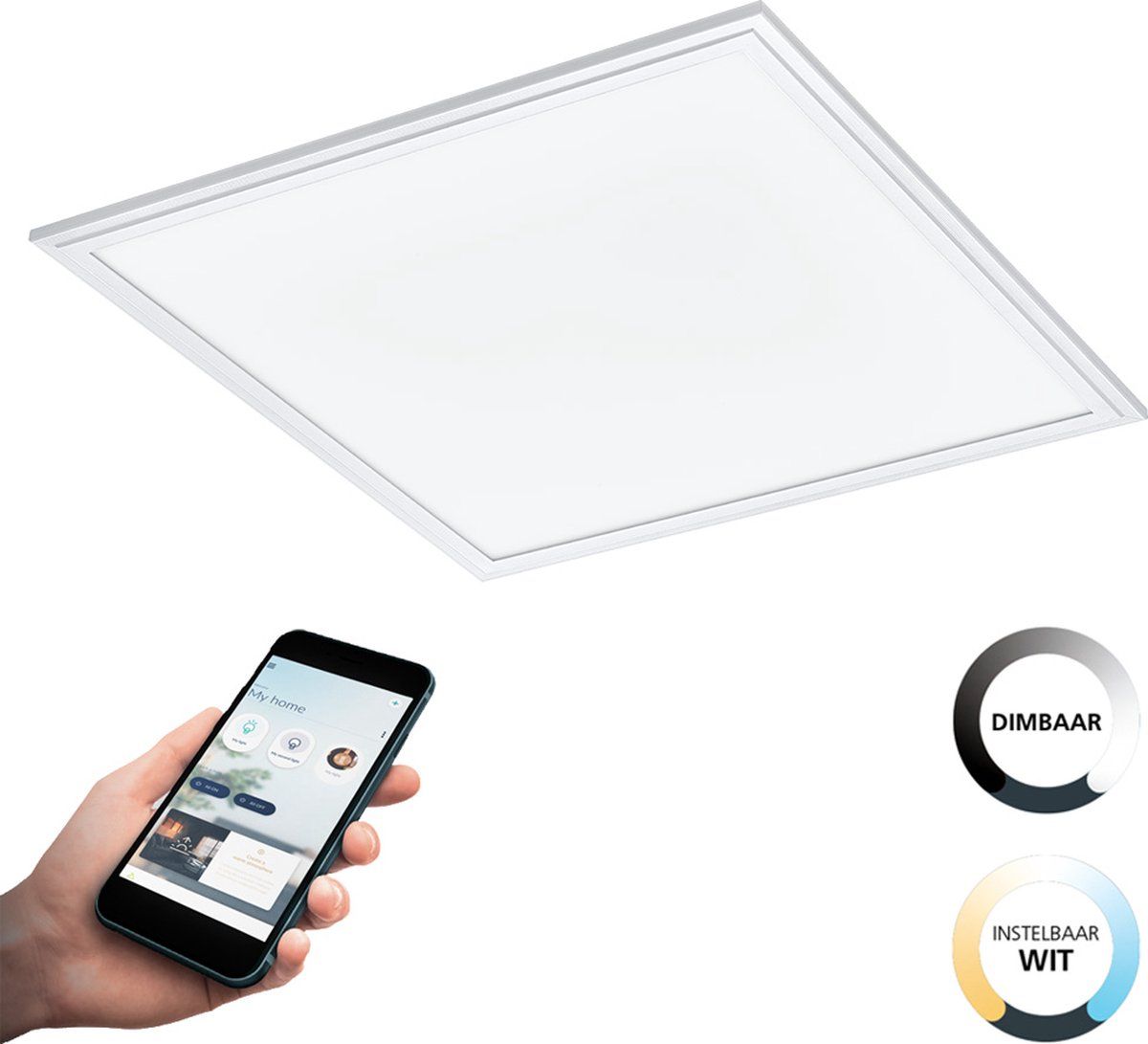 EGLO Connect Salobrena-Z Smart Plafondlamp - 45 cm - Wit - Dimbaar - Zigbee