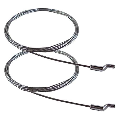 cyclingcolors 2 x flexibele kabel, universeel, grasmaaier met Z-kop, 1,9 m, verzinkt staal, gashendel, zilverkleurig