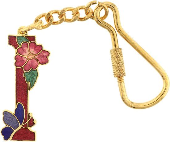 Behave® Sleutelhanger rood emaille letter I 4 cm
