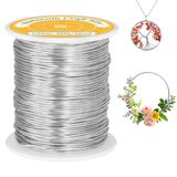 VynyQoo 1mm Aluminiumdraad, 56M Buigzaam en Flexibel Aluminium Craft Draad, Zilverdraad voor Knutselen, voor DIY bloemschikken, Beeldhouwen, Knutselmaterialen, Sieraden Maken, Weven (Zilver)